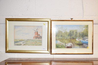 Lot 210 - A.Tetley study of Cley Windmill together with...