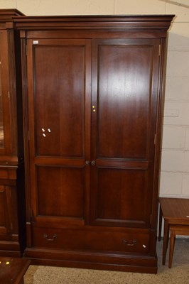 Lot 213 - Modern two door wardrobe with single drawer to...