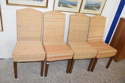 Lot 222 - Set of four modern wicker work dining chairs