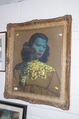 Lot 231 - After Tretchikoff, coloured portrait print,...