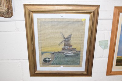 Lot 233 - A framed study of Cley windmill