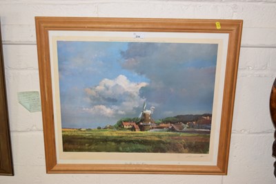 Lot 234 - Frank Wootton, coloured print of Cley Mill