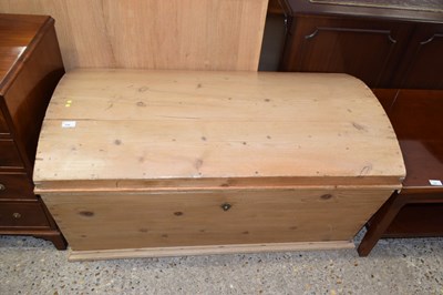 Lot 266 - A Victorian waxed pine blanket box with arched...