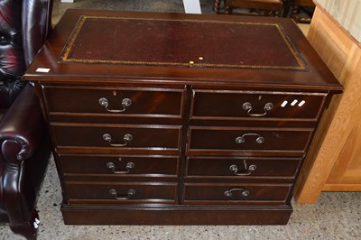 Lot 271 - A reproduction mahogany leather topped filing...