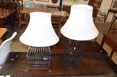 Lot 275 - A pair of modern table lamps with metal...