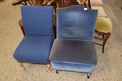 Lot 276 - Two blue upholstered bedroom chairs