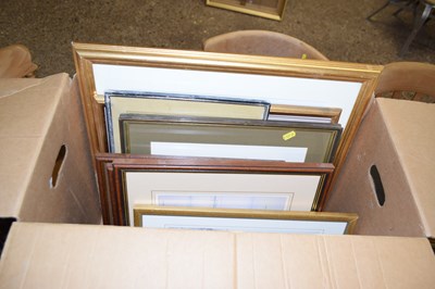 Lot 281 - A box of various framed prints and picture frames