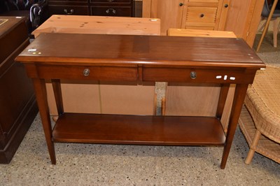 Lot 289 - Modern dark wood two drawer hall table, by...