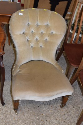 Lot 303 - A late Victorian button back nursing chair