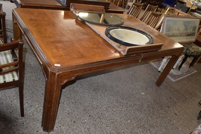 Lot 310 - An American oak and bur oak veneered dining...