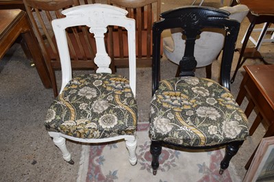Lot 313 - A pair of late Victorian dining chairs with...