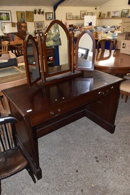 Lot 319 - A modern dark wood desk or dressing table with...
