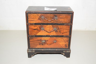 Lot 93 - A small Japanese lacquered three drawer...