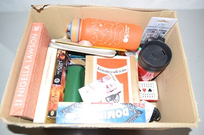 Lot 506 - Box of mixed items to include various books,...