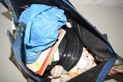 Lot 524 - Bag of assorted records and seashells