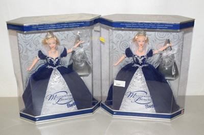 Lot 531 - Two boxed Millennium Princess Barbie's