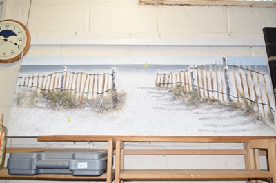 Lot 537 - Mixed media picture of a beach scene