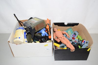 Lot 557 - Two boxes of various children's toys to...