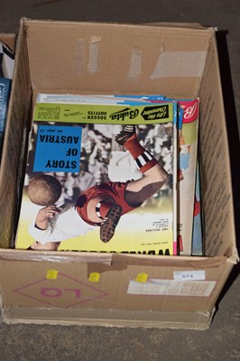 Lot 574 - A box of World Soccer magazines, 35 editions,...