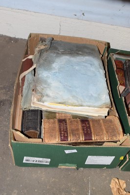 Lot 578 - One box of mixed books to include leather...