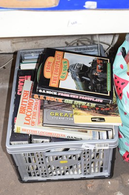 Lot 586 - One box of books and folders of World Trains...