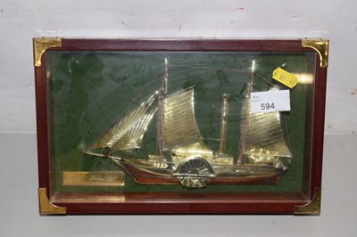 Lot 594 - A cased model boat