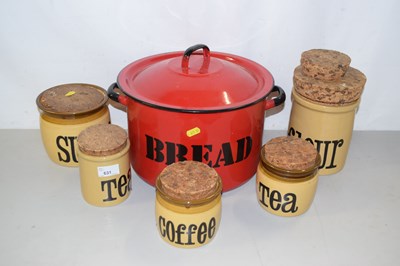 Lot 631 - Mixed Lot: Enamel bread bin, various kitchen...