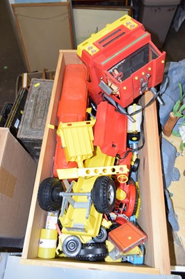Lot 636 - A large box of children's toy vehicles and...