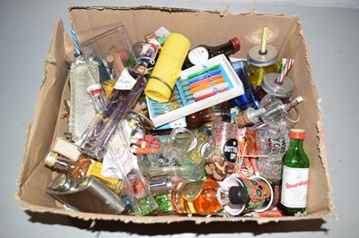 Lot 659 - A box of various miniature bottles of spirits...