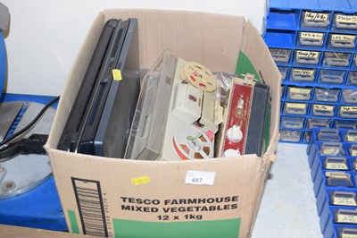 Lot 687 - One box of reel to reel tape player, HP...