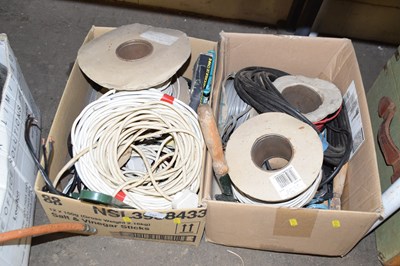 Lot 712 - Two boxes of various cable, garage clearance...