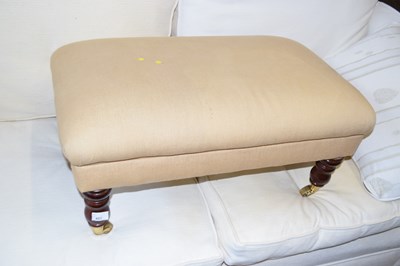 Lot 803 - Footstool on turned legs with brass casters
