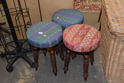 Lot 821 - Three round top stools