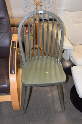 Lot 825 - Green painted stick back chair