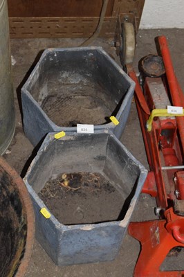 Lot 835 - A pair of hexagonal ceramic planters