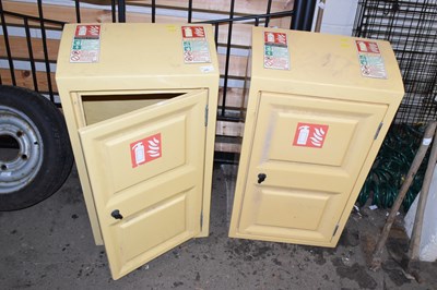 Lot 840 - Two plastic fire extinguiser cabinets - no...