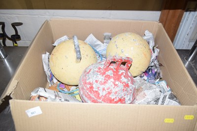 Lot 861 - Three vintage aluminium fishing buoys