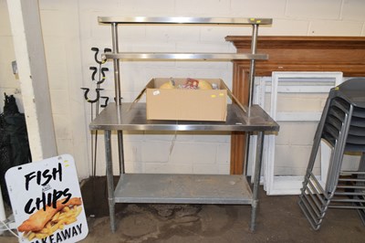 Lot 862 - A steel kitchen preparation table
