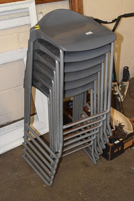Lot 865 - Six modern metal framed stacking stools