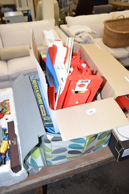 Lot 743 - Two boxes of various Matchbox race track etc