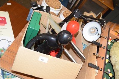 Lot 762 - Box of mixed items to include a desk lamp