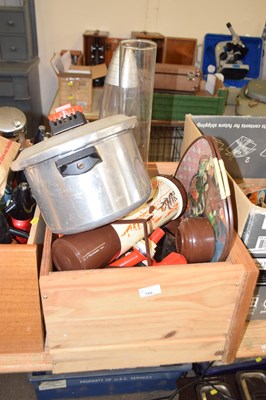 Lot 766 - One box containing pressure cooker and other...