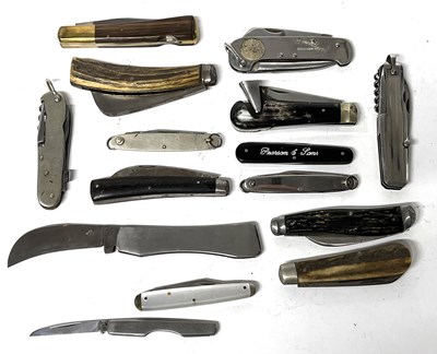 Lot 340 - Mixed Lot of Penknives Sheffield Blades w Horn or Steel Handles