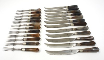 Lot 70 - A set of twelve pairs of Georgian agate...