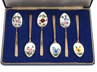 Lot 85 - A cased set of six Elizabeth II silver and...