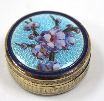 Lot 93 - A continental white metal and enamel lidded...