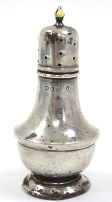 Lot 94 - A George V silver pepper of plain baluster...