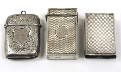 Lot 97 - Mixed Lot: A late Victorian silver vestea case...