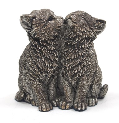 Lot 98 - A Country Arts silver filled figure of two...