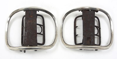 Lot 103 - A pair of Georgian silver and steel shoe...